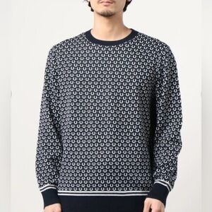 🐑 Brooks Brothers Red Fleece Horseshoe Jacquard Crewneck Sweater Size XL